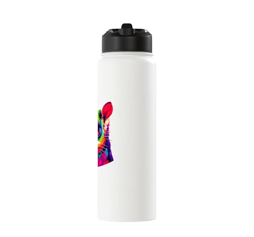 Colorful Pop Art Sugar Glider Sugar Gliders Stainless Steel Insulated Water Bottle - color: White