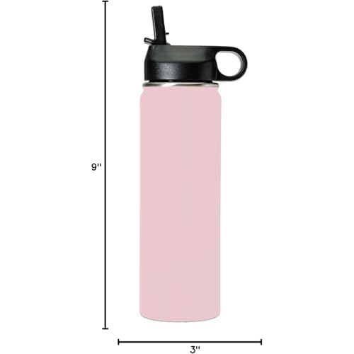 LaserGram Personalized 20oz Water Bottle, Rat (Pink) | Engraved Gift, Vacuum Insulated Stainless Steel, Flip-Top Straw Lid, Laser Engraved With Your Name - color: Pink, size: 20 Ounces