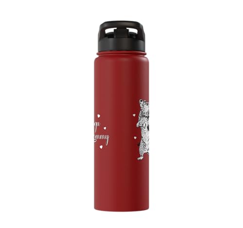 Rodent lovers - Degu Mommy Stainless Steel Insulated Water Bottle - color: Red
