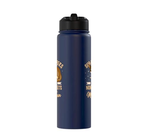 Australia Marsupial Wildlife Animal Lover Sugar Glider Stainless Steel Insulated Water Bottle - color: Navy Blue