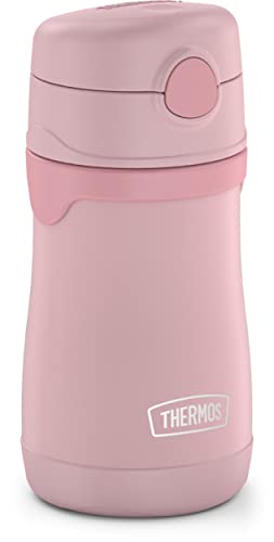 THERMOS BABY 10 ounce Stainless Steel Vacuum Insulated Straw Bottle, Rose - color: Rose, size: 10 Ounces