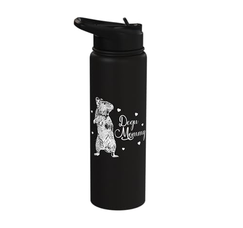 Rodent lovers - Degu Mommy Stainless Steel Insulated Water Bottle - color: Black