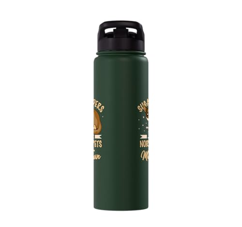 Australia Marsupial Wildlife Animal Lover Sugar Glider Stainless Steel Insulated Water Bottle - color: Dark Green