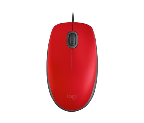 Logitech M110 USB Optical 1000DPI Ambidextrous Red mice - color: Red