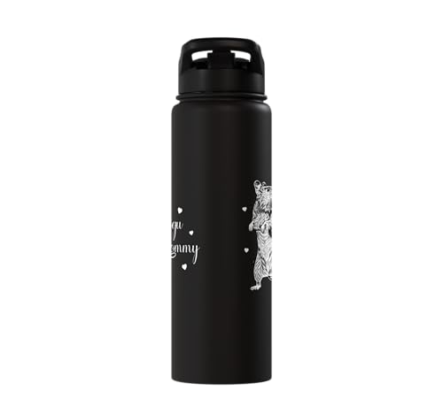 Rodent lovers - Degu Mommy Stainless Steel Insulated Water Bottle - color: Black
