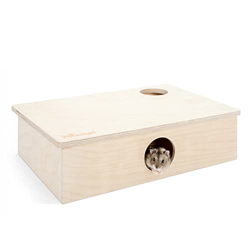 Niteangel Multi-Chamber Hamster House Maze: 2 Entrance 6 Rooms Maze Habitat | No-Disturb Removable Lid - Encourage Pets Hide and Explore Freely Hideout & Tunnel Maze Toys for Hamster Gerbils Mice Lemming - size: 6-Room Small