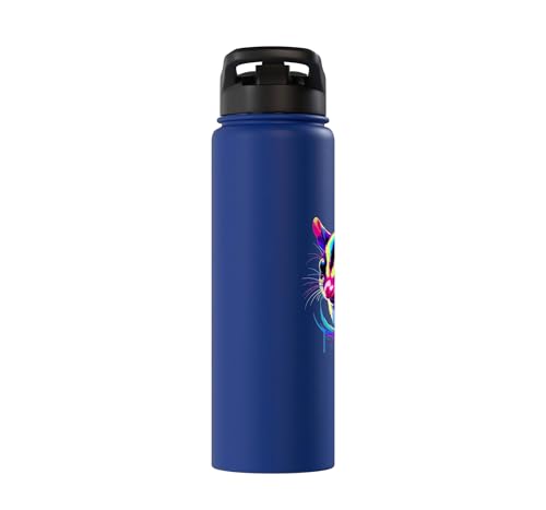 Dripping Paint Art Sugar Glider Sugar Gliders Stainless Steel Insulated Water Bottle - color: Royal Blue