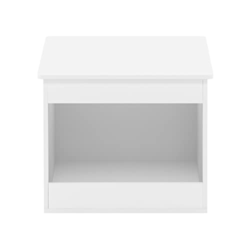 Furinno Peli Top Opening Litter Box Enclosure, Solid White | Litter Box Furniture, Wooden Pet House, Easy Assembly, for Living Room - color: Solid White, size: Top Opening