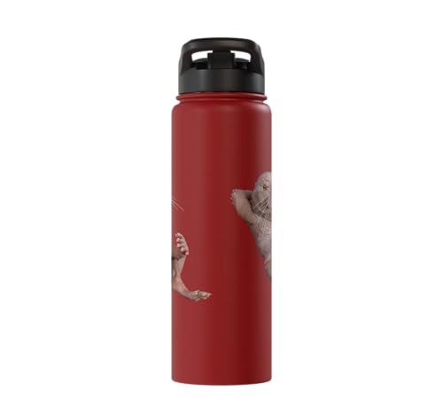 I Just Really Like Naked Moles Ok? Funny Naked Mole Rat Stainless Steel Insulated Water Bottle - color: Red