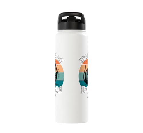 Funny Degu Stainless Steel Insulated Water Bottle - color: White