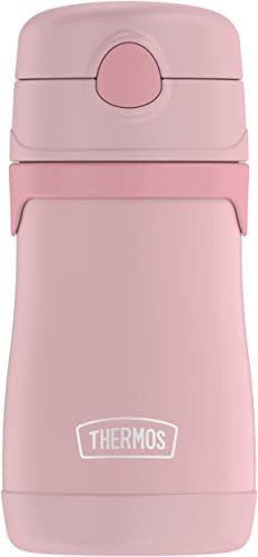 THERMOS BABY 10 ounce Stainless Steel Vacuum Insulated Straw Bottle, Rose - color: Rose, size: 10 Ounces