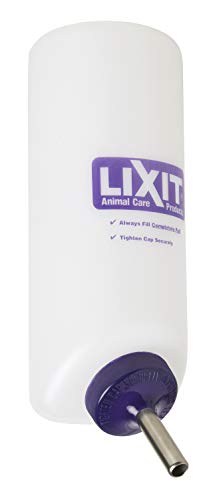 Lixit Wide Mouth BPA-Free Cage Water Bottles for Rabbits, Ferrets, Guinea Pigs, Rats, Chinchillas, Hamsters, Mice, Hedgehogs, Gerbils and Other Small Animals. (Translucent, 32 Ounce) - color: Translucent, size: 32 Ounce