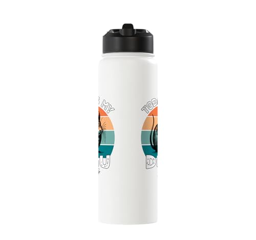 Funny Degu Stainless Steel Insulated Water Bottle - color: White