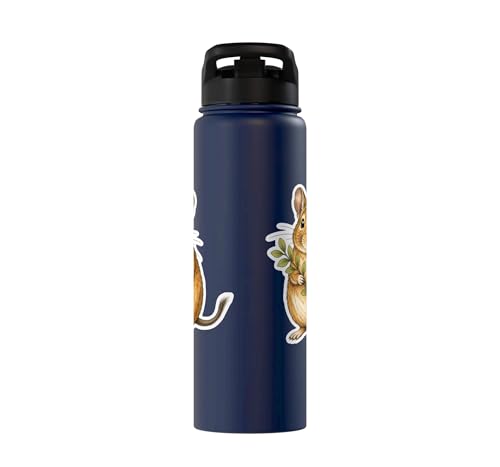 Degu With Leafy Branch Stainless Steel Insulated Water Bottle - color: Navy Blue