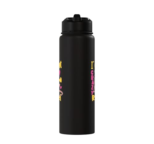 Funny Rat Design for Girls and Women Stainless Steel Insulated Water Bottle - color: Black