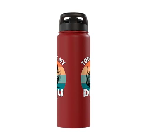 Funny Degu Stainless Steel Insulated Water Bottle - color: Red