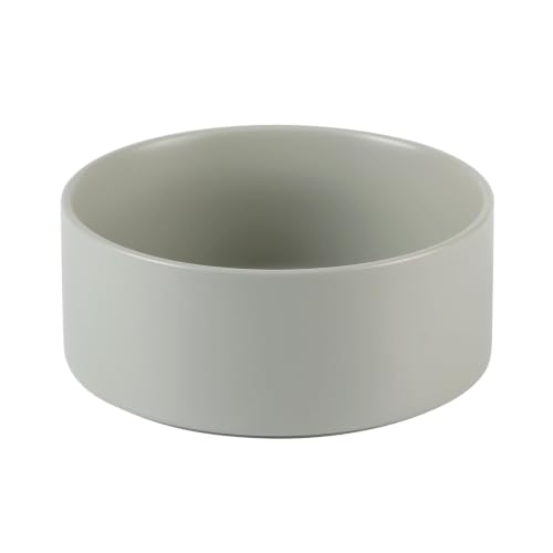 Havniva Ceramic Dog Bowls, 7.3” Dog Food and Water Bowl, Pet Feeding Bowl | Dog Food Bowl for Medium Dogs, Food-Grade Ceramic, Dog Water Bowl with Non-Slip Rubber Base, Large Capacity, Dishwasher Safe - color: Matte Gray, size: 7.3" - Bowl