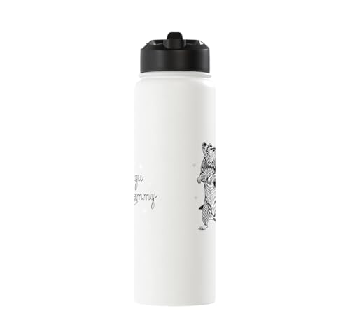 Rodent lovers - Degu Mommy Stainless Steel Insulated Water Bottle - color: White