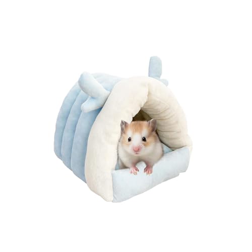 Guinea Pig Hideout, Warm Bed for Guinea Pig,Rabbits, Chinchillas, Guinea Pig Bed, Cozy Small Animal Winter Shelter (Blue, Small) - color: Blue, size: Small