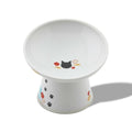 Necoichi Ceramic Raised Cat Food Bowl, 15° Tilted (Fuji, Extra Wide Tilted) - color: Fuji, size: Large Extra Wide Tilted