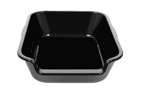Extra Large Low Entry ABS Cat Litter Box, Black, 20" L x 15.5" W, 2 Pack | Durable low entry litter box, non-stick, odor-free, ideal for seniors, kittens, rabbits, large cats and multi-pet homes. - color: Black, size: Small (Pack of 2)