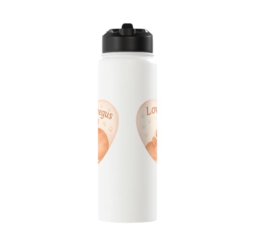 Love My Degus Heart Degu Lover Stainless Steel Insulated Water Bottle - color: White