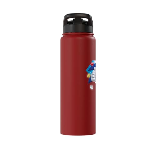 Sonic the Hedgehog 35th Anniversary Emerald Legacy Stainless Steel Insulated Water Bottle - color: Red