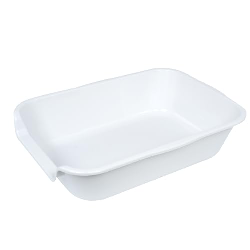 Extra Large Low Entry ABS Cat Litter Box, White, 20" L x 15.5" W, 2 Pack - color: White, size: Small (Pack of 2)