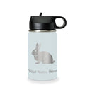 LaserGram Personalized 12oz Water Bottle, Rabbit (Light Blue) | Engraved Gift, Vacuum Insulated Stainless Steel, Flip-Top Straw Lid, Laser Engraved With Your Name - color: Light Blue, size: 12 Ounces