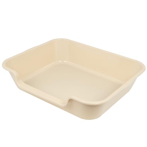 Extra Large Low Entry ABS Cat Litter Box, Yellow, 24" L x 20" W, 1 Pack | Durable low entry litter box, non-stick, odor-free, ideal for seniors, kittens, rabbits, large cats and multi-pet homes. - color: Beach sand, size: Large (Pack of 1)