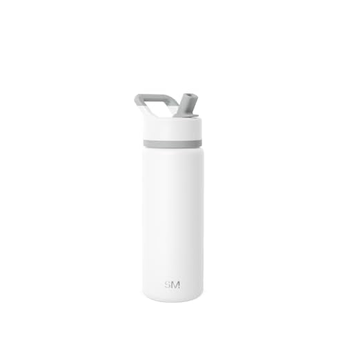 Simple Modern Insulated Water Bottle with Straw | 18oz | White | Summit Stainless Steel Water Bottles, Metal Cup | Leak Proof for School, Gym, Travel, Sports | Winter White Mix - color: -Winter White Mix, style: 18oz
