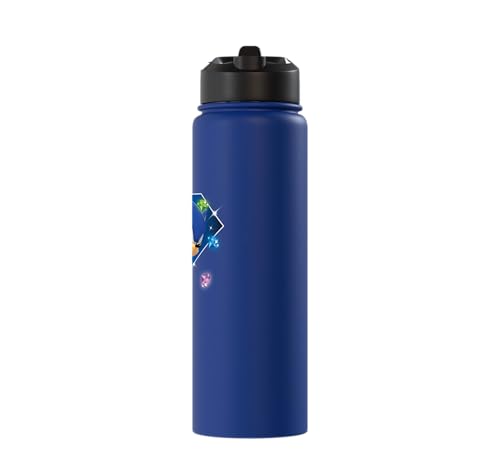 Sonic the Hedgehog 35th Anniversary Emerald Legacy Stainless Steel Insulated Water Bottle - color: Royal Blue