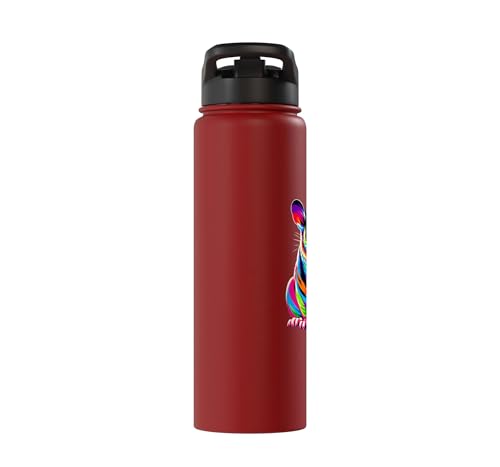 Colorful Pop Art Sugar Glider Sugar Gliders Stainless Steel Insulated Water Bottle - color: Red