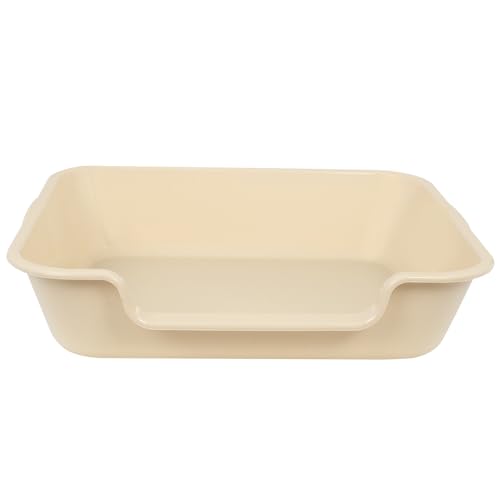 Extra Large Low Entry ABS Cat Litter Box, Yellow, 24" L x 20" W, 1 Pack | Durable low entry litter box, non-stick, odor-free, ideal for seniors, kittens, rabbits, large cats and multi-pet homes. - color: Beach sand, size: Large (Pack of 1)
