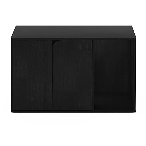 Furinno Peli Litter Box Enclosure, Americano | Side Entrance, Hidden Litter Box Furniture, Wooden Pet House, Easy Assembly, for Living Room - color: Americano, size: Large