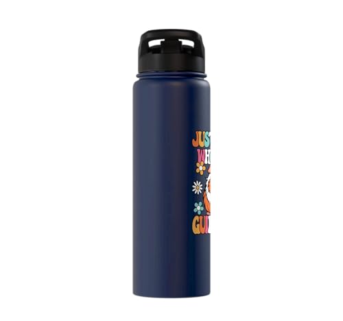Just A Girl Who Loves Guinea Pigs Cute Groovy Girls Kids Stainless Steel Insulated Water Bottle - color: Navy Blue