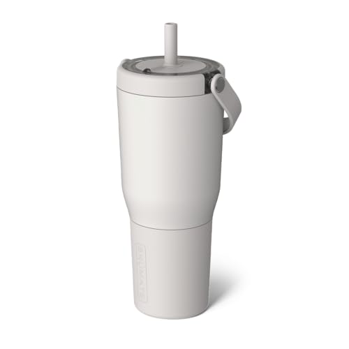 BrüMate Resa 35oz 100% Leakproof Travel Tumbler with Handle & Straw | Flexible SoftSip Straw | Silicone Sleeve for Durability | Stainless Steel | Cup Holder & Travel Friendly Water Bottle | (Dune) - color: Dune, size: 35 oz