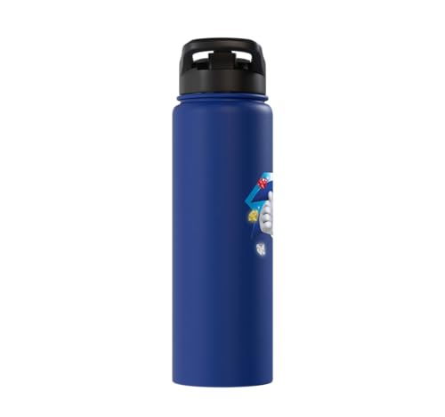 Sonic the Hedgehog 35th Anniversary Emerald Legacy Stainless Steel Insulated Water Bottle - color: Royal Blue