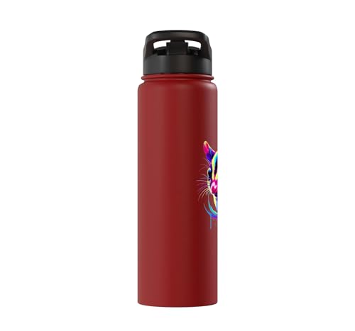 Dripping Paint Art Sugar Glider Sugar Gliders Stainless Steel Insulated Water Bottle - color: Red