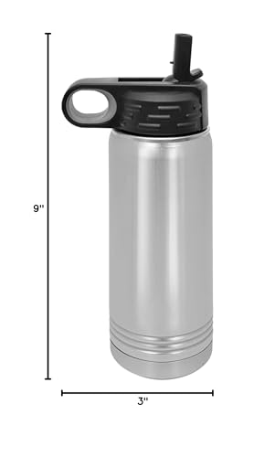 LaserGram Personalized 20oz Water Bottle, Rat (Stainless) | Engraved Gift, Vacuum Insulated Stainless Steel, Flip-Top Straw Lid, Laser Engraved With Your Name - color: Stainless Steel, size: 20 Ounces