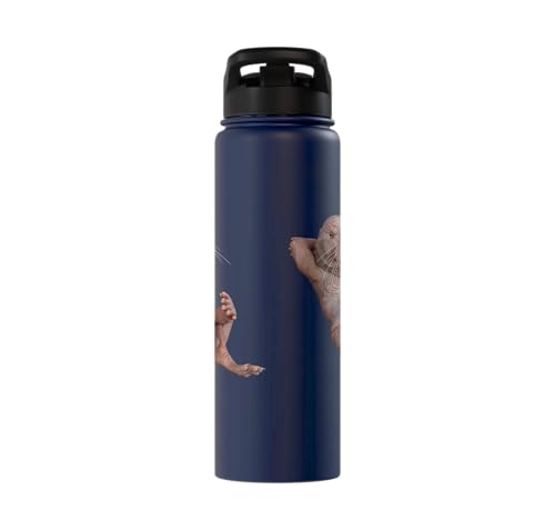 I Just Really Like Naked Moles Ok? Funny Naked Mole Rat Stainless Steel Insulated Water Bottle - color: Navy Blue