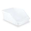 SpaceTime Large Cat Litter Box with High Sides,Cat Boxes for Indoor Cats,Cat Litter Pan for Kitty,Litter Box with Low Entry,Easy to Clean,Anti-Splashing(White) - color: White