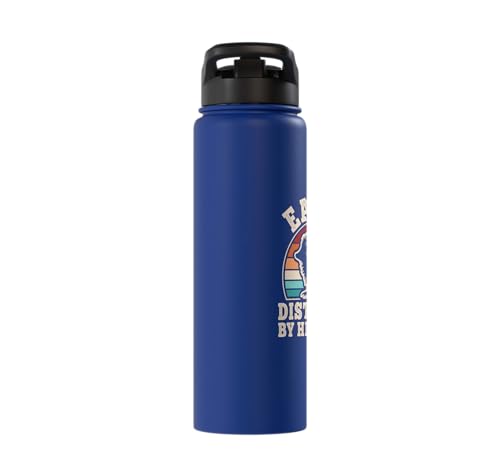 Easily Distracted By Hedgehogs Retro Hedgehog Men Women Kids Stainless Steel Insulated Water Bottle - color: Royal Blue
