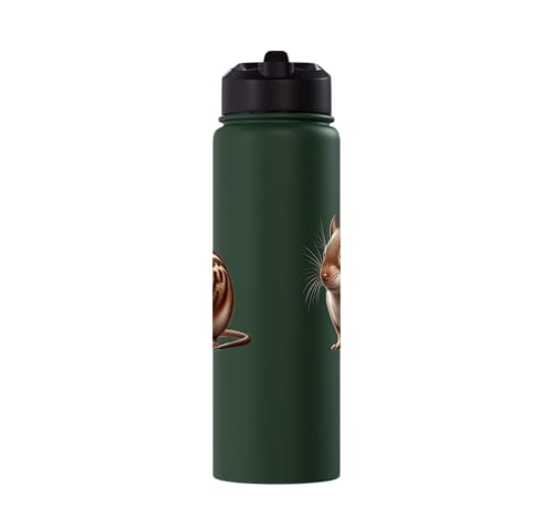 Degu Design Stainless Steel Insulated Water Bottle - color: Dark Green