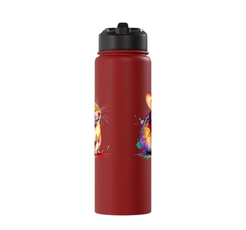 Degu Stainless Steel Insulated Water Bottle - color: Red