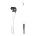 Bird Cage Cleaning Brush Tool Set,2pcs Pet Cage Cleaner Brush Set for Bird Poop Removing,Ideal for Parakeet, Cockatiel, Hamster and Other Small Pet Cage Accessories (Grey) - color: Grey