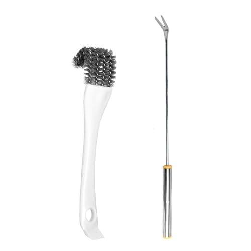 Bird Cage Cleaning Brush Tool Set,2pcs Pet Cage Cleaner Brush Set for Bird Poop Removing,Ideal for Parakeet, Cockatiel, Hamster and Other Small Pet Cage Accessories (Grey) - color: Grey