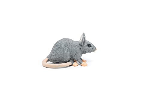 Grey Mouse and Its House Figurine Toy, Wild Life Collection, Kids Ages 3+ | A small rodent with its own miniature shelter | hand-painted | a piece to collect | original gift idea for the whole family