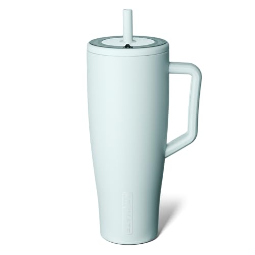 BrüMate Era 40 oz Tumbler with Handle and Straw | 100% Leakproof Insulated Water Bottle Tumbler with Lid and Flexible SoftSip Straw | Made of Stainless Steel | Cup Holder Friendly | 40oz (Blue Agave) - color: Blue Agave, size: 40oz