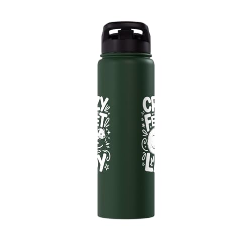 Crazy Ferret Owner Women Ferrets Stainless Steel Insulated Water Bottle - color: Dark Green